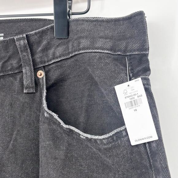 Old Navy NWT Vintage Black Wash High-Waisted Balloon Jeans Size 16 - Picture 4 of 6